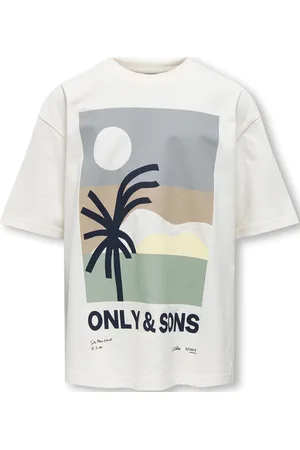 Only & Sons Osjartsy Life Ss Ovs Printed Tee Jrs Tops T-shirts Short-sleeved White
