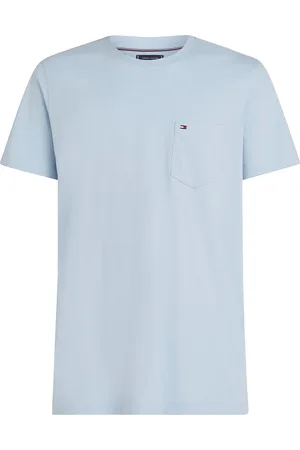 Tommy Hilfiger Essential Solid Pocket Tee Tops T-shirts Short-sleeved Blue