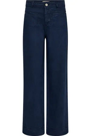 Mos Mosh Mmsoey Beaumont Pant Bottoms Trousers Wide Leg Navy