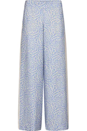 Mos Mosh Mmcharbel Saku Pant Bottoms Trousers Wide Leg Blue