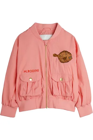 Mini Rodini Flundra Nylon Baseball Jacket Emb Ohut Takki Kuoritakki Pink
