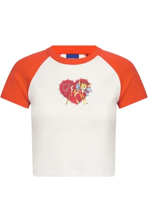Hugo Blue Dorra_B Tops T-shirts & Tops Short-sleeved Orange
