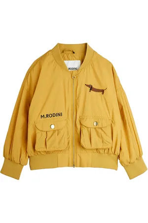 Mini Rodini Dog Nylon Baseball Jacket Emb Ohut Takki Kuoritakki Yellow