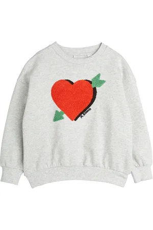 Mini Rodini Arrowed Heart Chenille Sweatshirt Tops Sweat-shirts & Hoodies Sweat-shirts Grey