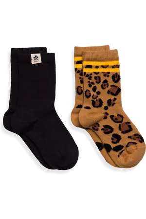 Mini Rodini Basic Leopard 2-Pack Socks Socks & Tights Socks Black