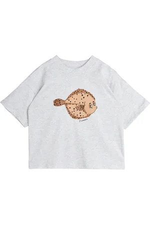 Mini Rodini Flundra Sp Ss Tee Tops T-shirts Short-sleeved Grey