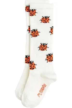 Mini Rodini Ladybugs Knee-High Socks Socks & Tights Socks White