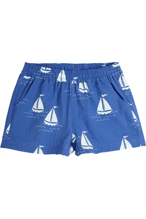 Mini Rodini Sailing Boats Aop Woven Shorts Bottoms Shorts Sweat Shorts Blue