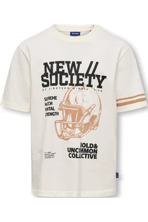 Only & Sons Osjsociety Life S/S Rlx Printed Tee Jrs Tops T-shirts Short-sleeved White