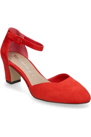 Tamaris Women Court Sho Shoes Heels Pumps Sling Backs Red