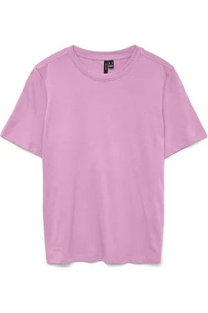 VERO MODA Vmpaulina Ss T-Shirt Ga Jrs Noos Tops T-shirts & Tops Short-sleeved Pink