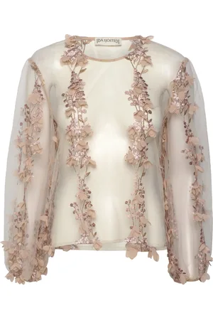 Ida Sjöstedt 347 02 Jenny Embroidery Top Tops T-shirts & Tops Long-sleeved Pink