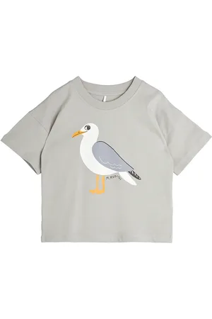 Mini Rodini Seagull Sp Ss Tee Tops T-shirts Short-sleeved Grey