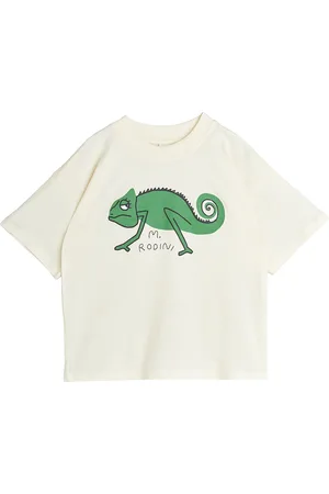 Mini Rodini Lizard Sp Ss Tee Tops T-shirts Short-sleeved White