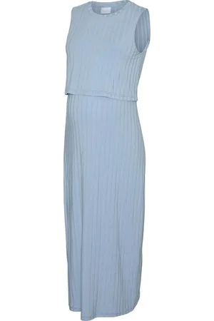 Mama;licious Mllucy June Sl Jrs Midi Dress 2F Dresses & Skirts Dresses Casual Dresses Sleeveless Casual Dresses Blue