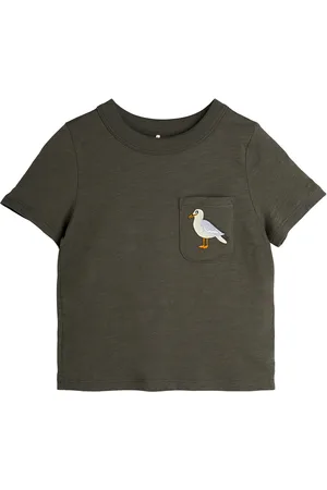 Mini Rodini Seagull Emb Ss Tee Tops T-shirts Short-sleeved Black