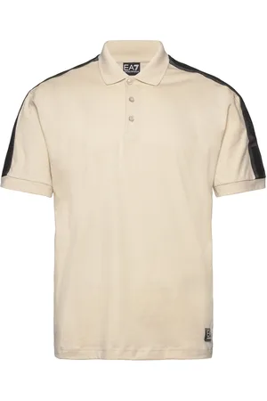 EA7 Polo Shirt Tops Polos Short-sleeved Cream