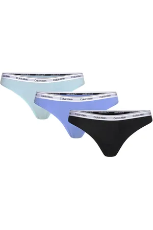 Calvin Klein Thong 3Pk Stringit Alusvaatteet Blue