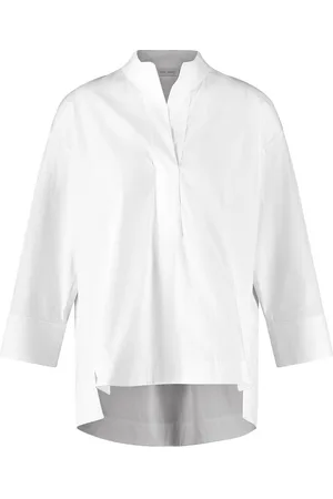 Gerry Weber Blouse 3/4 Sleeve Tops Blouses Long-sleeved White