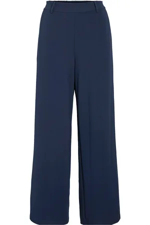 VILA Viperis Wide Hw Pant/Dc/Ka Bottoms Trousers Wide Leg Navy