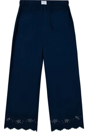 Maison Labiche Oudin Pants Bottoms Trousers Wide Leg Navy