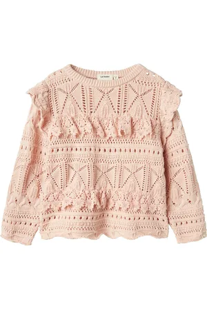 Lil Atelier Nmfdamia Ls Loose Knit Lil Tops Blouses & Tunics Pink
