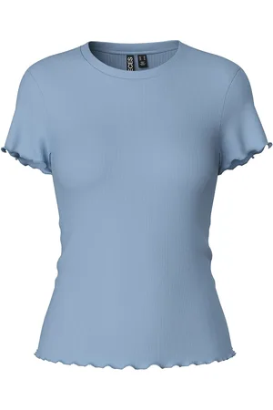 Pieces® Pcnicca Ss O-Neck Top Jrs Noos Tops T-shirts & Tops Short-sleeved Blue