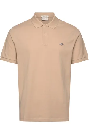 GANT Reg Shield Ss Pique Polo Tops Polos Short-sleeved Beige