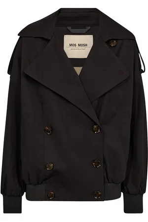 Mos Mosh Mmzabi Trench Bomber Jacket Outerwear Jackets Light-summer Jacket Black