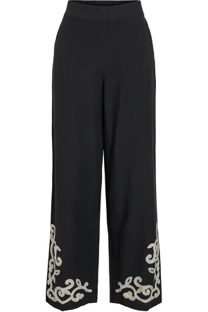 VILA Vipolene Hw Pants Bottoms Trousers Straight Leg Black