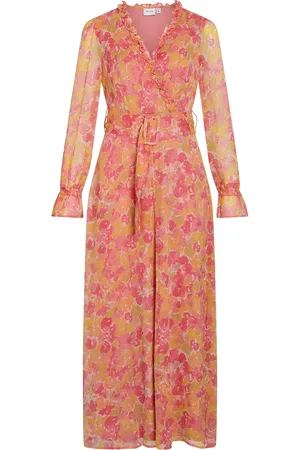 VILA Viemma L/S Belt Maxi Dress/Dc/Ka Maksimekko Juhlamekko Orange