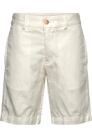 Ralph Lauren Straight Fit Linen-Cotton Short Bottoms Shorts Cream