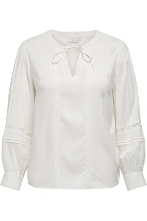 ONLY Carmibel Life Ls V-Neck Blouse Wvn Tops Blouses Long-sleeved White