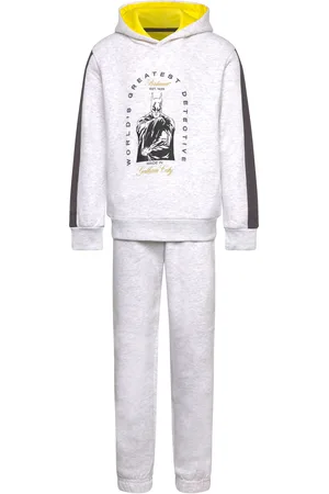 Batman Joggings Sets Sweatsuits Grey