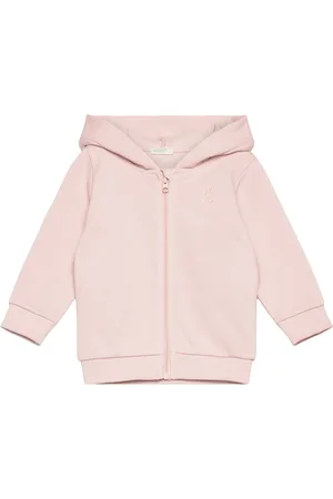 Benetton Jacket W/Hood L/S Tops Sweat-shirts & Hoodies Hoodies Pink