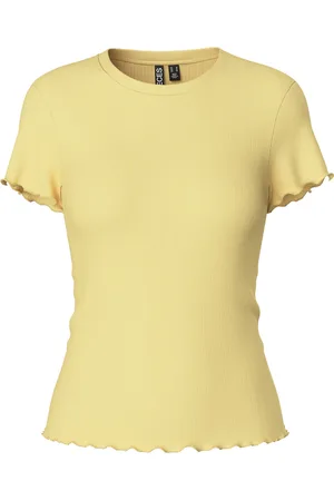 Pieces® Pcnicca Ss O-Neck Top Jrs Noos Tops T-shirts & Tops Short-sleeved Yellow