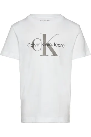 Calvin Klein Ck Monogram Ss T-Shirt Tops T-shirts Short-sleeved White