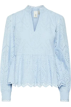 Y.A.S Holi Ls Top S. Noos Tops Blouses Long-sleeved Blue