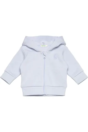 Benetton Jacket W/Hood L/S Tops Sweat-shirts & Hoodies Hoodies Blue