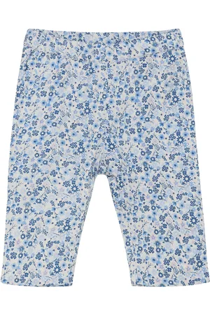 Minymo Pants Aop W. Lining Bottoms Leggings Blue