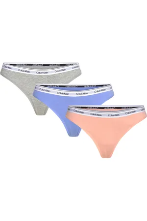 Calvin Klein Thong 3Pk Stringit Alusvaatteet Blue