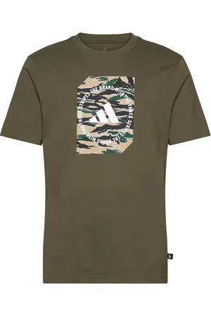 adidas M C Camo Box T Sport Men Sports Clothes Sport Tops Sport T-shirts Khaki Green