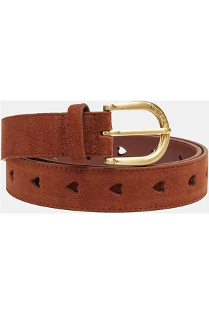 Fabienne Chapot Cut It Out Heart Belt Suede/Leather Vyö Brown
