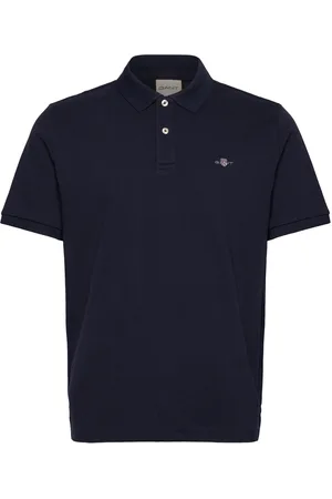 GANT Textured Polo Tops Polos Short-sleeved Navy