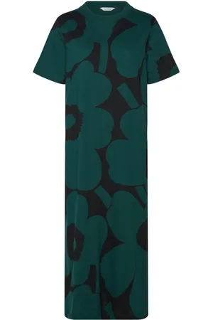 Marimekko Pahlo Unikko Polvipituinen Mekko Green