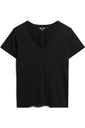 Superdry Studios Slub Emb Vee Tee Tops T-shirts & Tops Short-sleeved Black