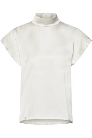 HUGO BOSS Caneli-1 Tops Blouses Short-sleeved White