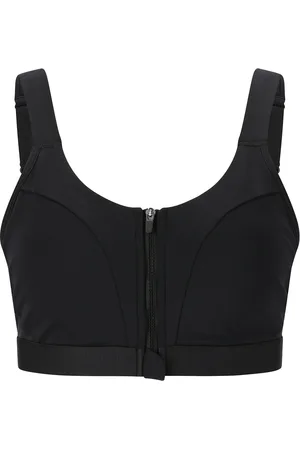 Endurance Crystale W Zip Sports Bra Sport Women Sport Clothing Sport Bras - All Black