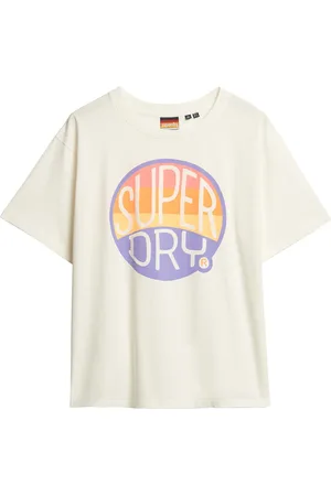 Superdry Neon Rainbow Over D Tee Tops T-shirts & Tops Short-sleeved White