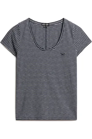 Superdry Scoop Neck Tee Tops T-shirts & Tops Short-sleeved Navy